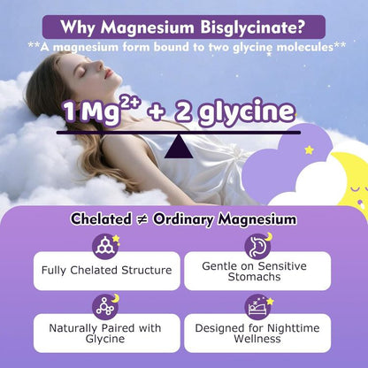 Magnesium Bisglycinate Gummies with Apigenin & B6, Melatonin Free, 60 Ct | Gentle on Stomach, Chelated with Glycine, Night Calm Routine supplement