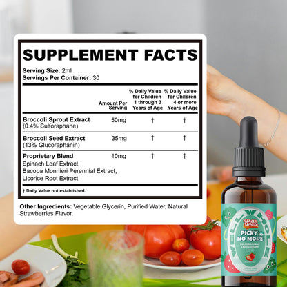 Sulforaphane Liquid Drops for Kids supplement facts