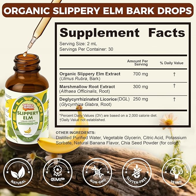 organic slippery elm bark drops