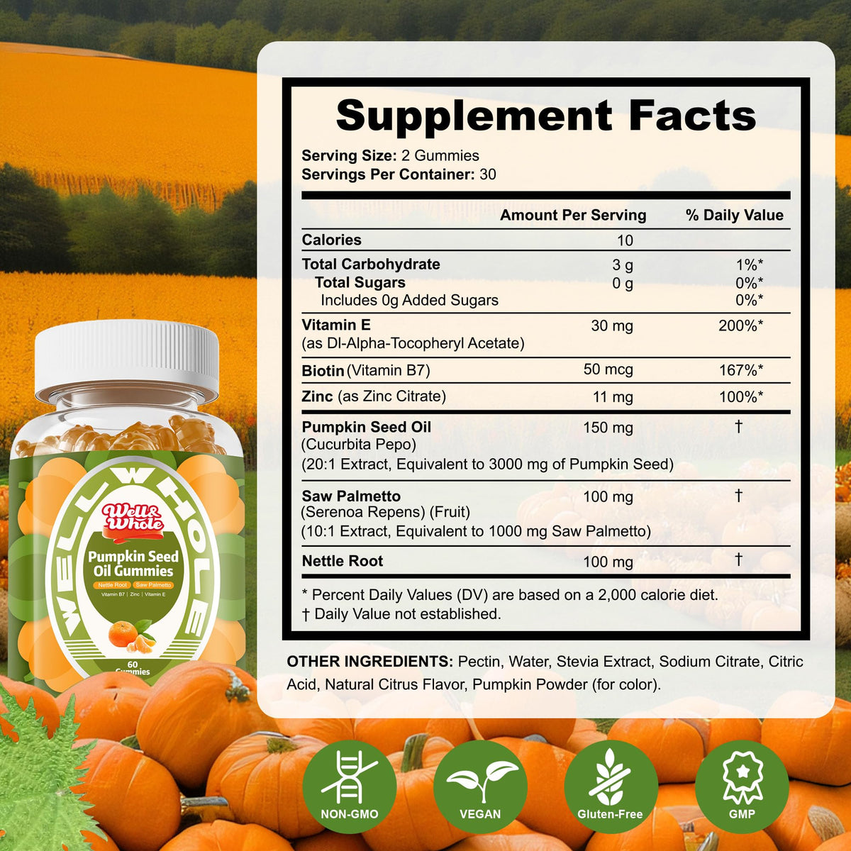 pumpkin seed oil gummies supplement facts